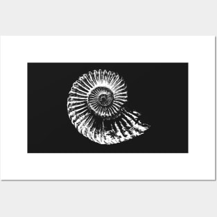 Ammonite illustration face mask - Palaeontologist fossil face mask Posters and Art